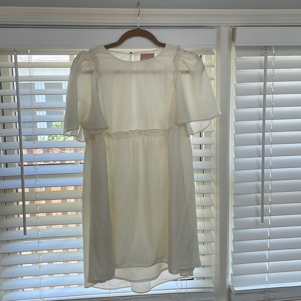 Show Me Your MuMu Brooks Babydoll Mini Dress in Cream Size small